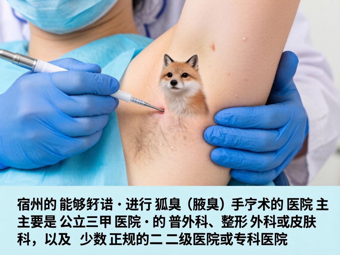 在宿州，能够进行狐臭（腋臭）手术的医院主要是公立三甲医院的普外科、整形外科或皮肤科，以及少数正规的二级医院或专科医院