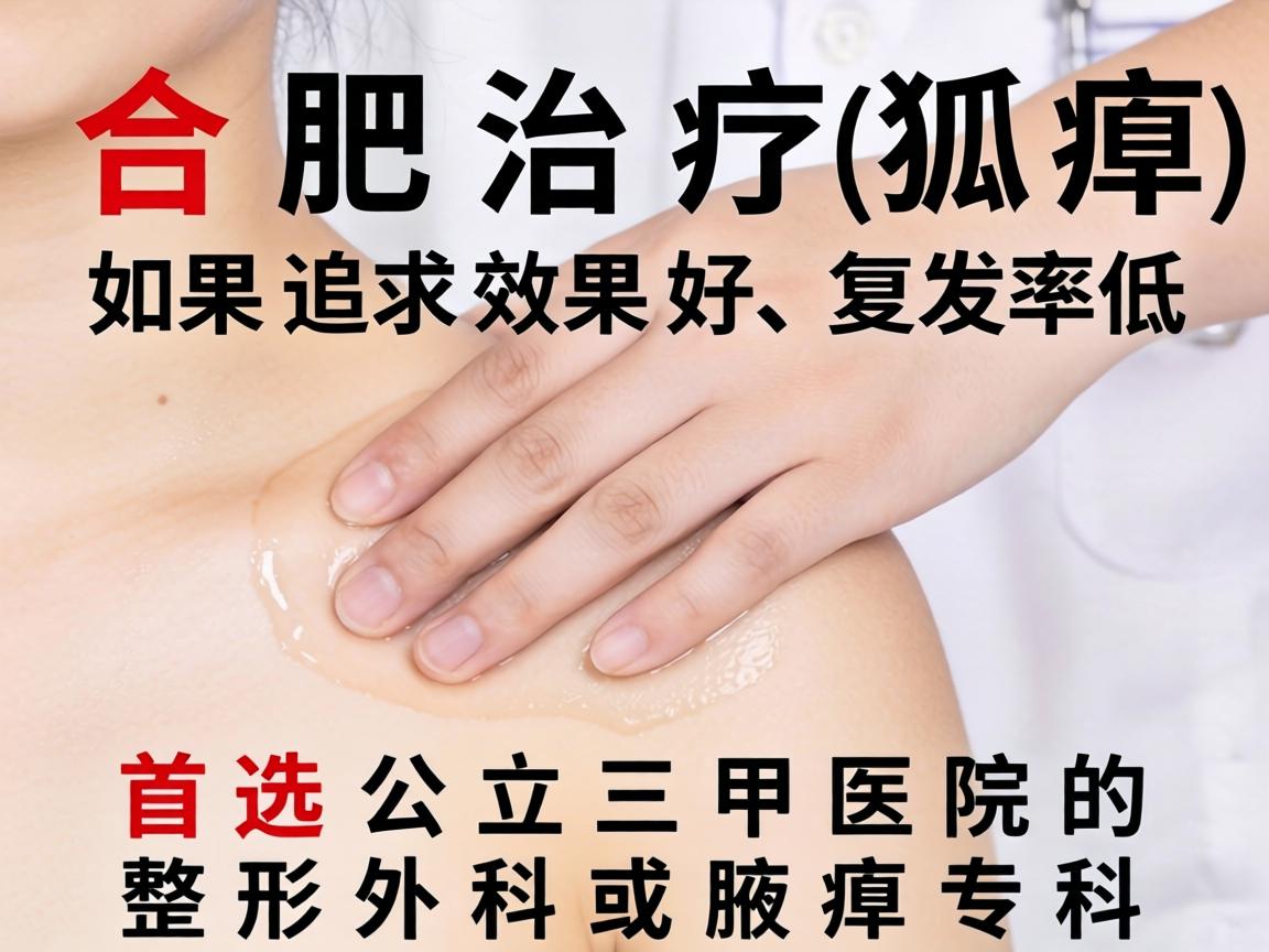 在合肥治疗狐臭（腋臭）如果追求效果好、复发率低，首选公立三甲医院的整形外科或腋臭专科