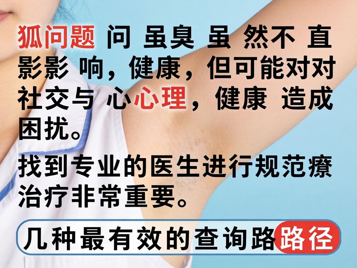 狐臭问题虽然不直接影响健康，但可能对社交和心理健康造成困扰，找到专业的医生进行规范治疗非常重要。以下是几种最有效的查询路径