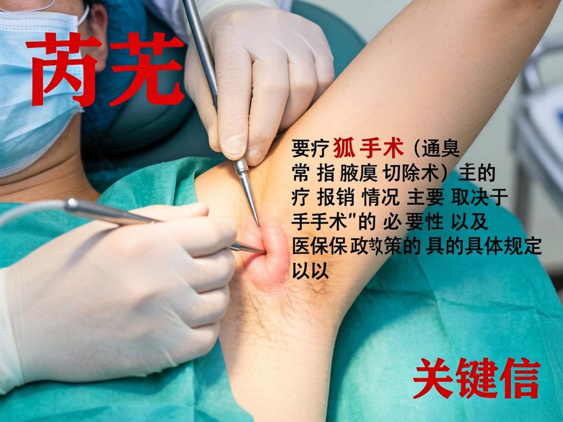在芜湖，狐臭手术（通常指腋臭切除术）的报销情况主要取决于手术的必要性以及医保政策的具体规定。以下是关键信息