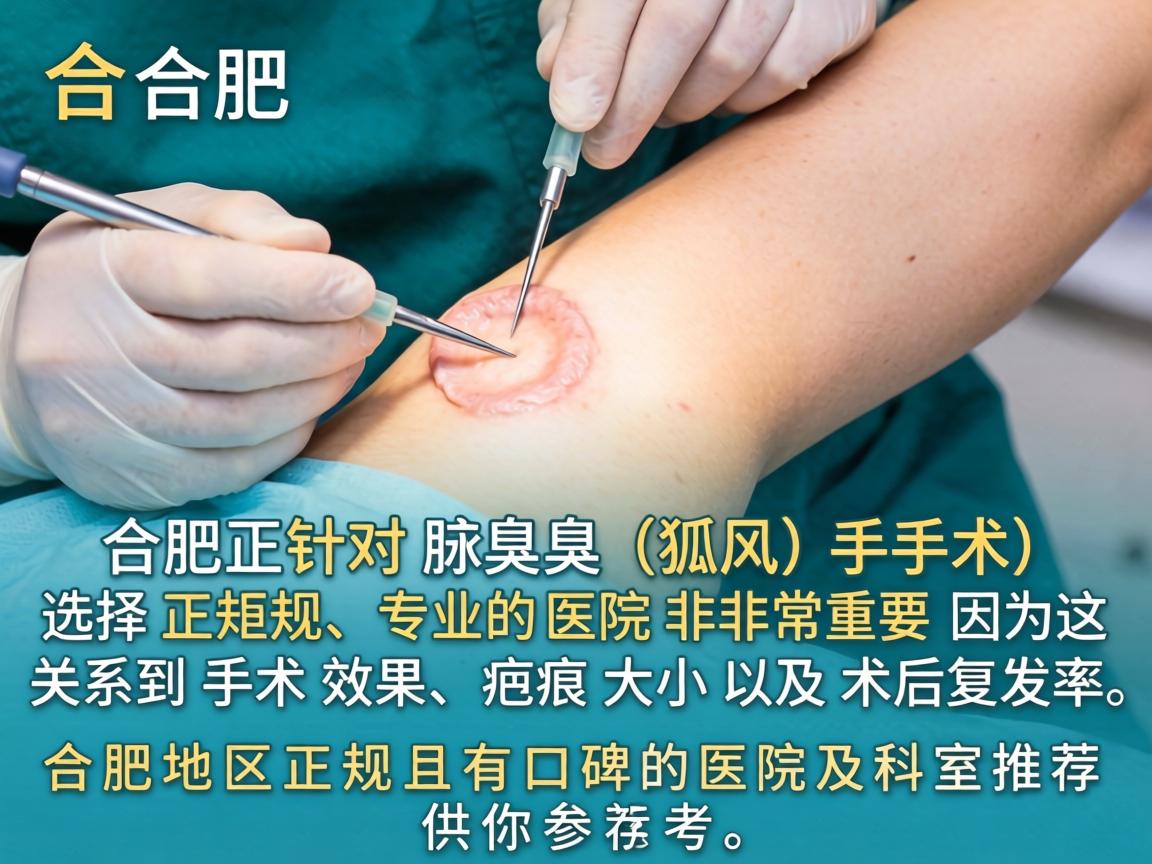 在合肥，针对腋臭（狐臭）手术，选择正规、专业的医院非常重要，因为这关系到手术效果、疤痕大小以及术后复发率。以下是合肥地区正规且有口碑的医院及科室推荐，供你参考