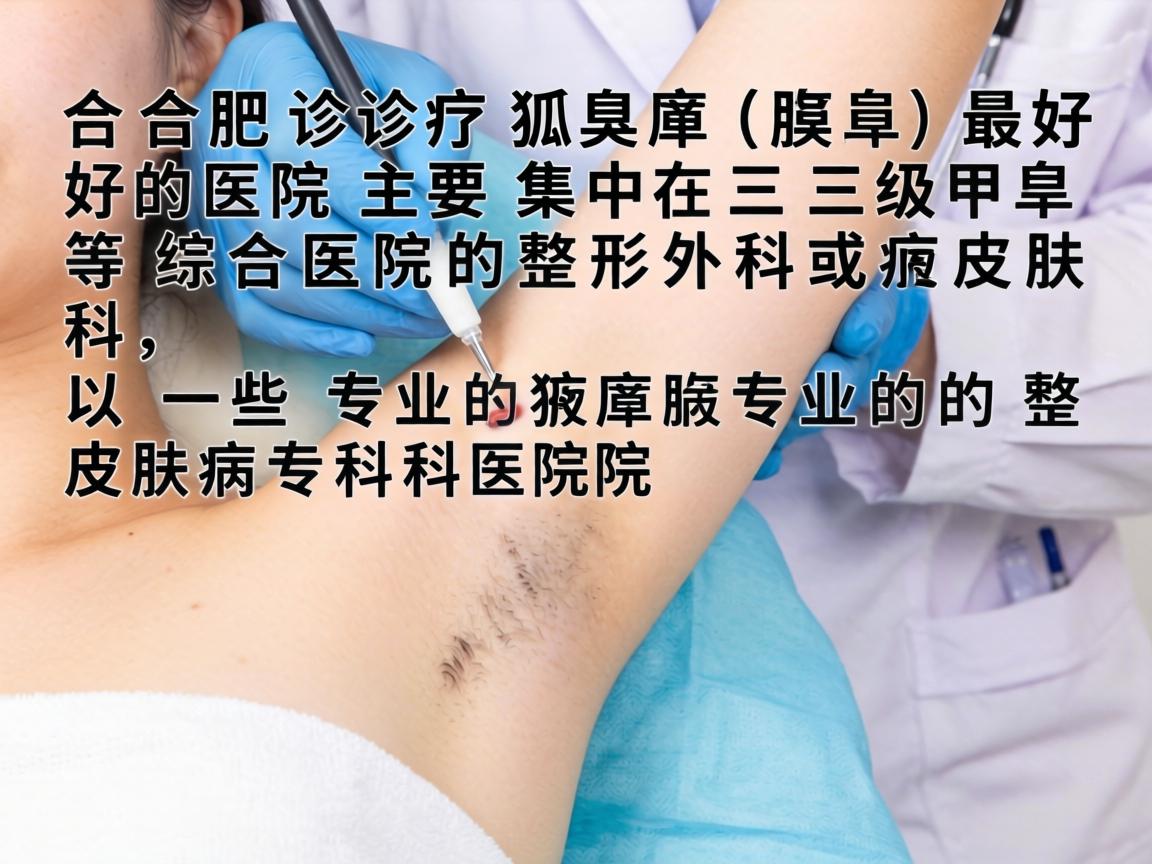在合肥，诊疗狐臭（腋臭）最好的医院主要集中在三级甲等综合医院的整形外科或皮肤科，以及一些专业的皮肤病专科医院