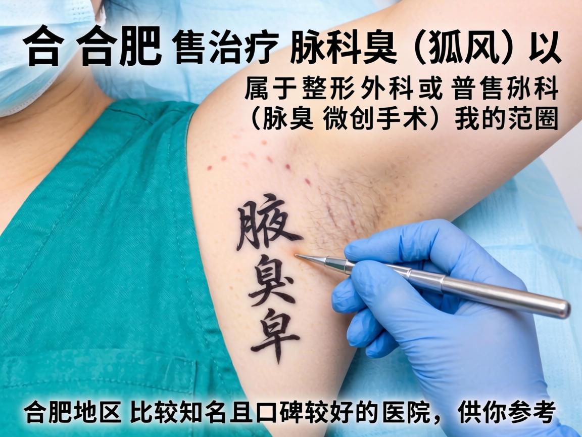 在合肥，治疗腋臭（狐臭）属于整形外科或普外科（腋臭微创手术）的范畴。以下是合肥地区比较知名且口碑较好的医院，供你参考