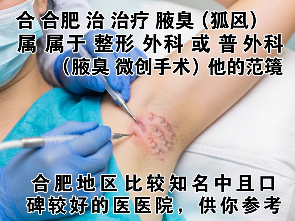 在合肥，治疗腋臭（狐臭）属于整形外科或普外科（腋臭微创手术）的范畴。以下是合肥地区比较知名且口碑较好的医院，供你参考