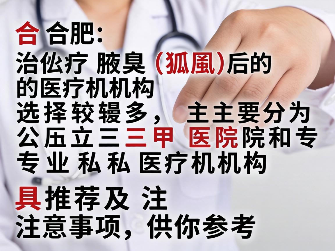 在合肥，治疗腋臭（狐臭）的医疗机构选择较多，主要分为公立三甲医院和专业私立医疗机构。以下是具体的推荐及注意事项，供你参考