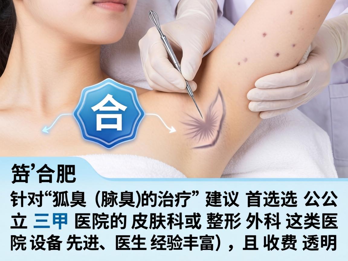 在合肥，针对狐臭（腋臭）的治疗，建议首选公立三甲医院的皮肤科或整形外科。这类医院设备先进、医生经验丰富，且收费透明