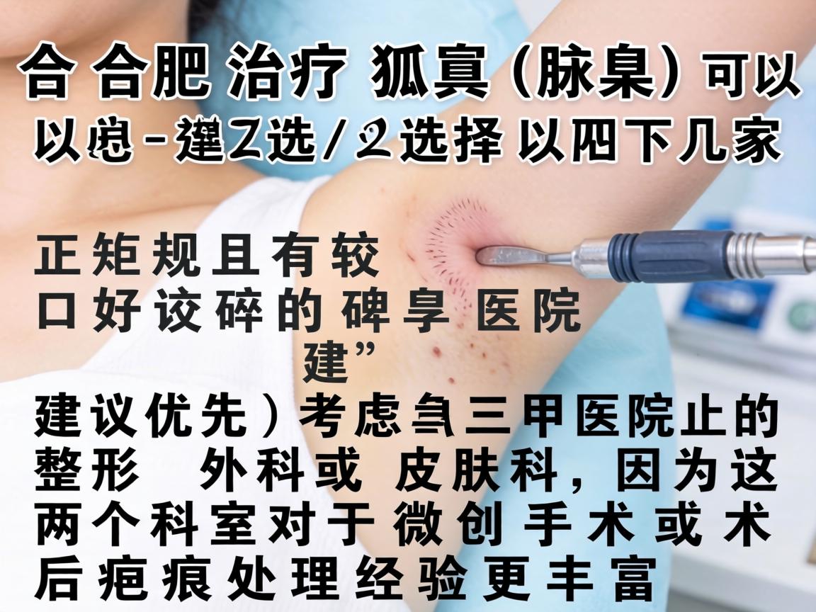 在合肥，治疗狐臭（腋臭）可以选择以下几家正规且有较好口碑的医院。建议优先考虑三甲医院的整形外科或皮肤科，因为这两个科室对于微创手术和术后疤痕处理经验更丰富