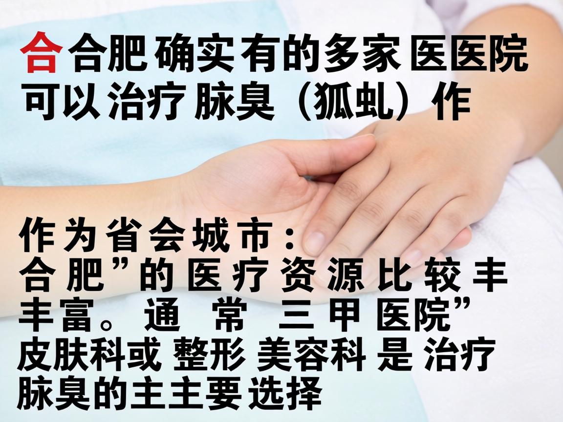 合肥确实有多家医院可以治疗腋臭（狐臭）作为省会城市，合肥的医疗资源比较丰富，通常三甲医院的皮肤科或整形美容科是治疗腋臭的主要选择