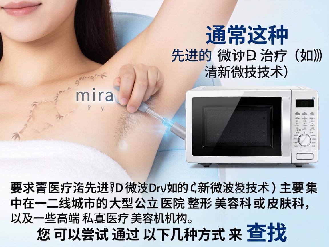 通常,这种先进的微波治疗(如 miraDry 清新微波技术)主要集中在一二线城市的大型公立医院整形美容科或皮肤科,以及一些高端私立医疗美容机构。您可以尝试通过以下几种方式来查找 通常,这种先进的微波治疗(如 miraDry 清新微波技术)主要集中在一二线城市的大型公立医院整形美容科或皮肤科,以及一些高端私立医疗美容机构。您可以尝试通过以下几种方式来查找