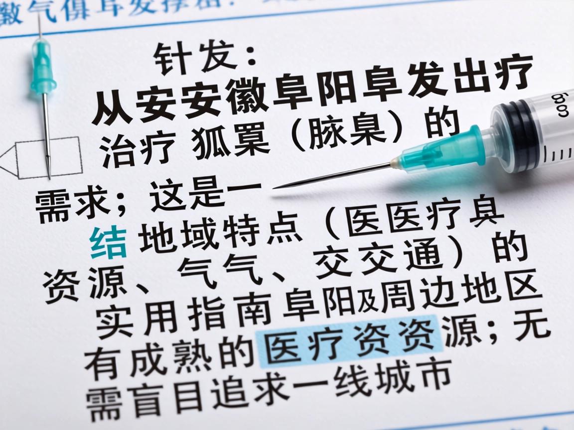 针对从安徽阜阳出发治疗狐臭(腋臭)的需求,这是一份结合地域特点(医疗资源、气候、交通)的实用指南。阜阳及周边地区有成熟的医疗资源,无需盲目追求一线城市 针对从安徽阜阳出发治疗狐臭(腋臭)的需求,这是一份结合地域特点(医疗资源、气候、交通)的实用指南。阜阳及周边地区有成熟的医疗资源,无需盲目追求一线城市