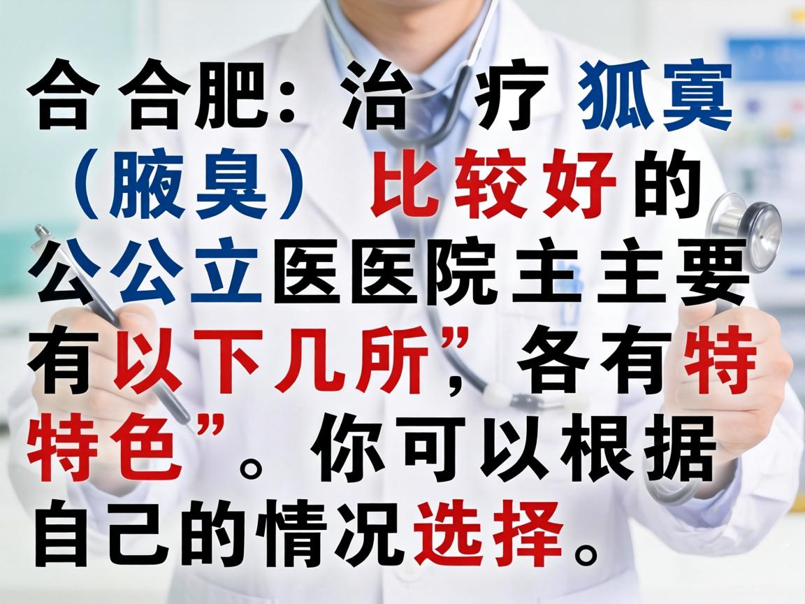 在合肥，治疗狐臭（腋臭）比较好的公立医院主要有以下几所，各有特色，你可以根据自己的情况选择