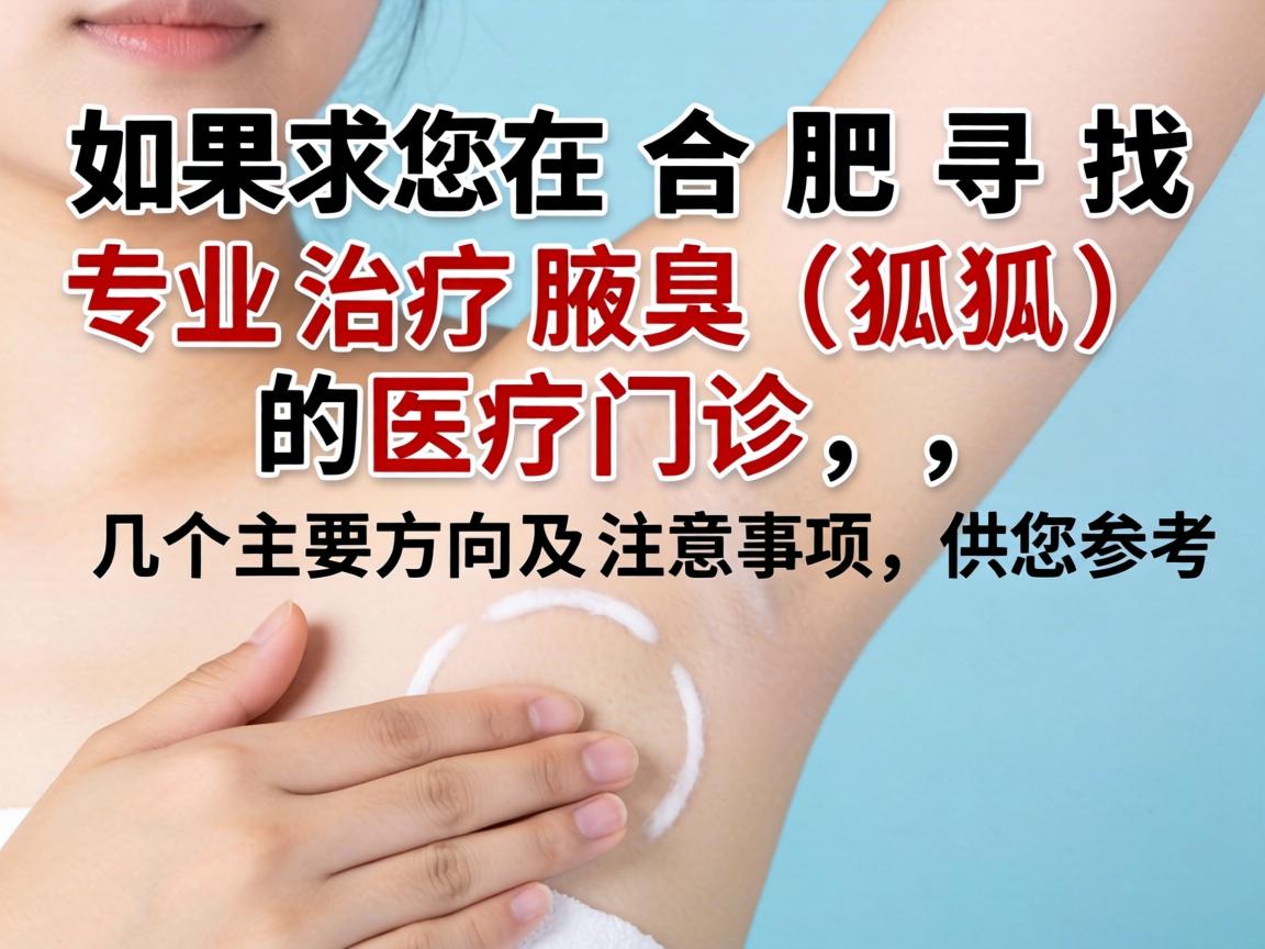 如果您在合肥寻找专业治疗腋臭（狐臭）的医疗门诊，以下是几个主要方向及注意事项，供您参考