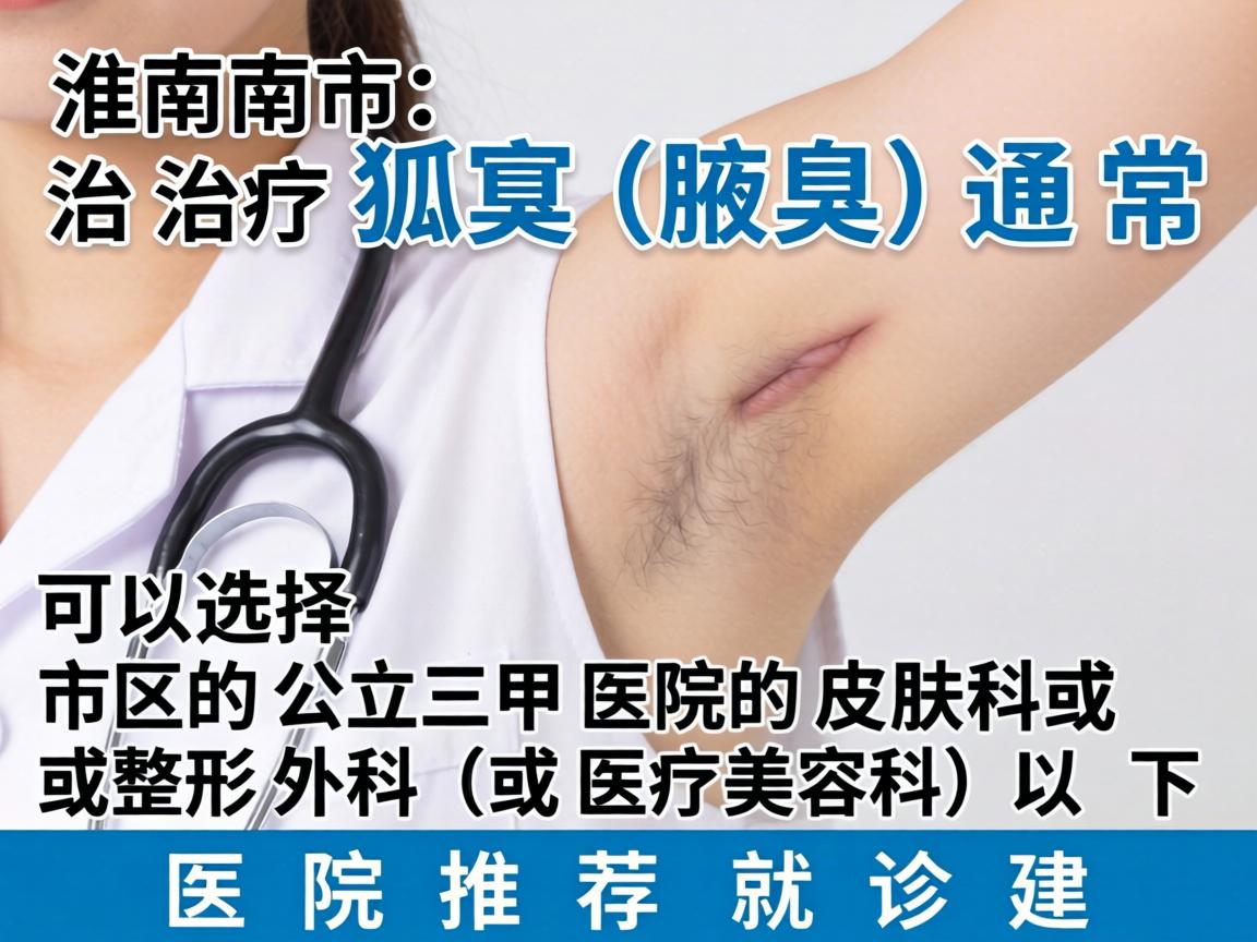 在淮南市，治疗狐臭（腋臭）通常可以选择市区的公立三甲医院的皮肤科或整形外科（或医疗美容科）以下是具体的医院推荐和就诊建议
