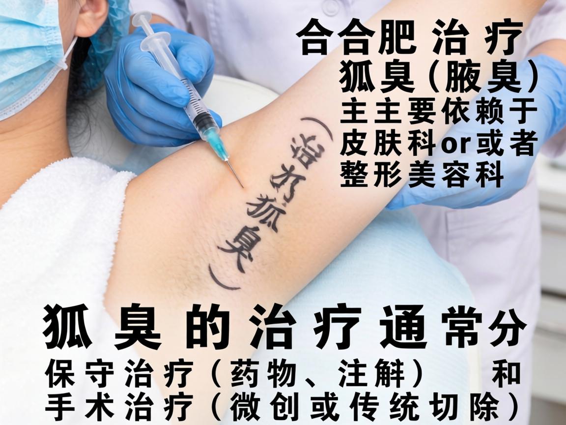 在合肥，治疗狐臭（腋臭）主要依赖于皮肤科或者整形美容科。狐臭的治疗通常分为保守治疗（药物、注射）和手术治疗（微创或传统切除）