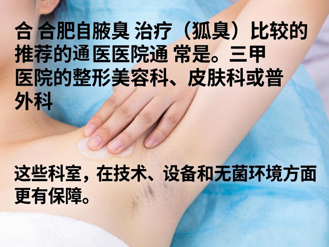 在合肥，治疗狐臭（腋臭）比较推荐的医院通常是三甲医院的整形美容科、皮肤科或普外科。这些科室在技术、设备和无菌环境方面更有保障
