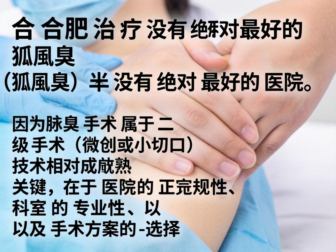 在合肥，治疗腋臭（狐臭）并没有绝对最好的医院，因为腋臭手术属于二级手术（微创或小切口）技术相对成熟。关键在于医院的正规性、科室的专业性以及手术方案的选择