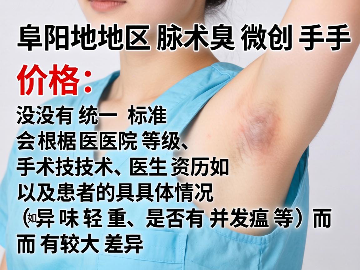 阜阳地区腋臭微创手术的价格没有统一标准，会根据医院等级、手术技术、医生资历以及患者的具体情况（如异味轻重、是否有并发症等）而有较大差异