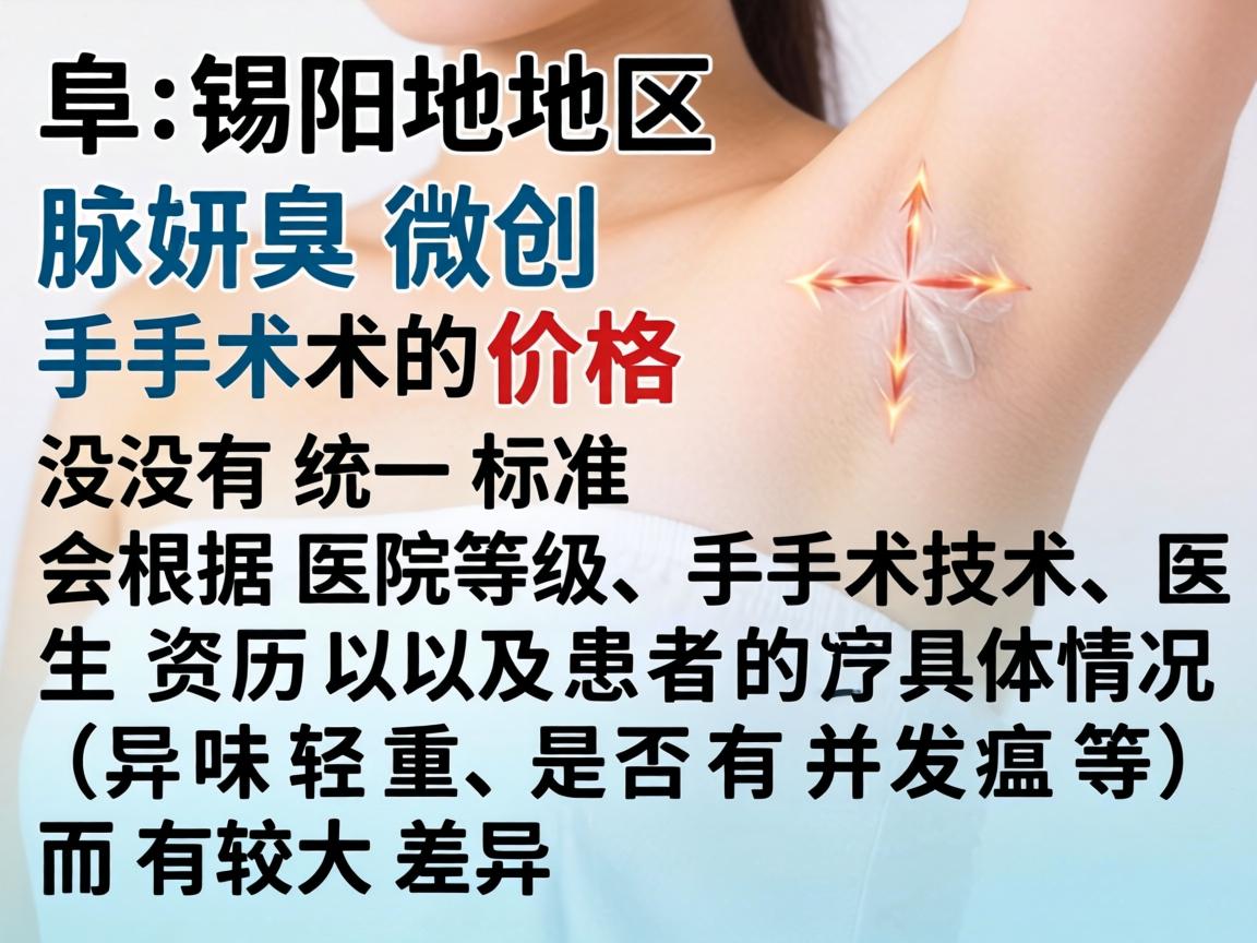 阜阳地区腋臭微创手术的价格没有统一标准，会根据医院等级、手术技术、医生资历以及患者的具体情况（如异味轻重、是否有并发症等）而有较大差异