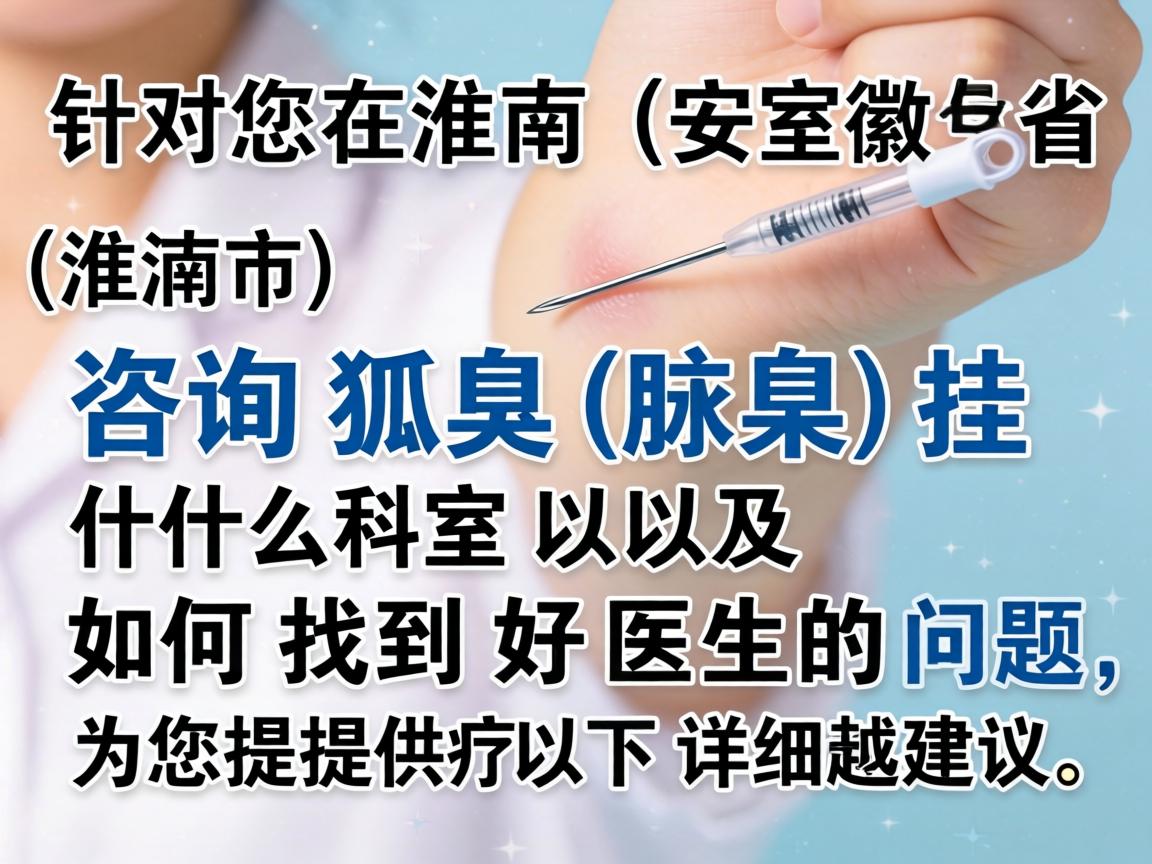 针对您在淮南（安徽省淮南市）咨询狐臭（腋臭）挂什么科室以及如何找到好医生的问题，为您提供以下详细建议