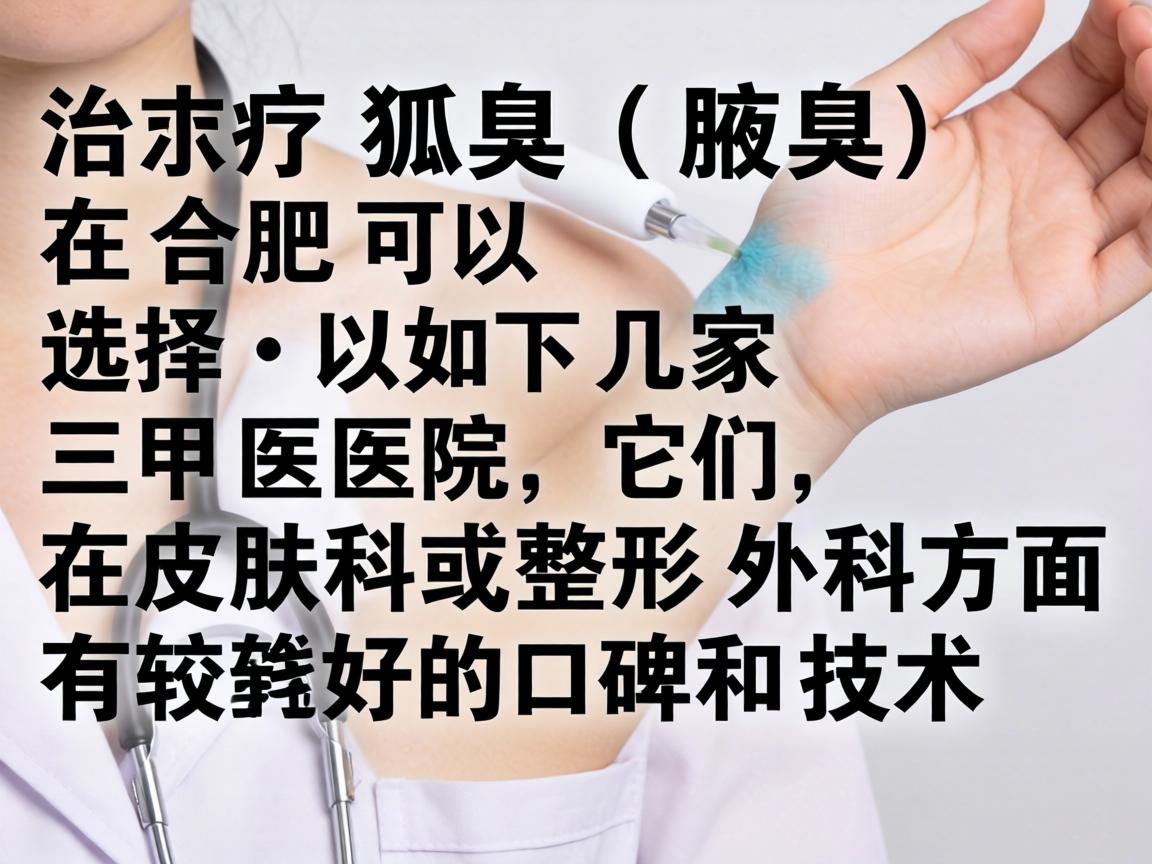 治疗狐臭（腋臭）在合肥可以选择以下几家三甲医院，它们在皮肤科或整形外科方面有较好的口碑和技术