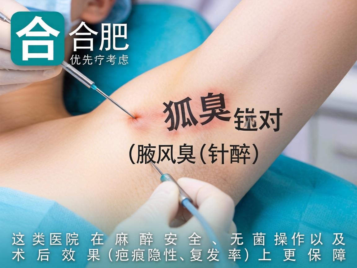 在合肥，针对腋臭（狐臭）手术，选择医院时建议优先考虑公立三甲医院的整形外科/医疗美容科或大型正规的专科医院。这类医院在麻醉安全、无菌操作以及术后效果（疤痕隐蔽性、复发率）上更有保障