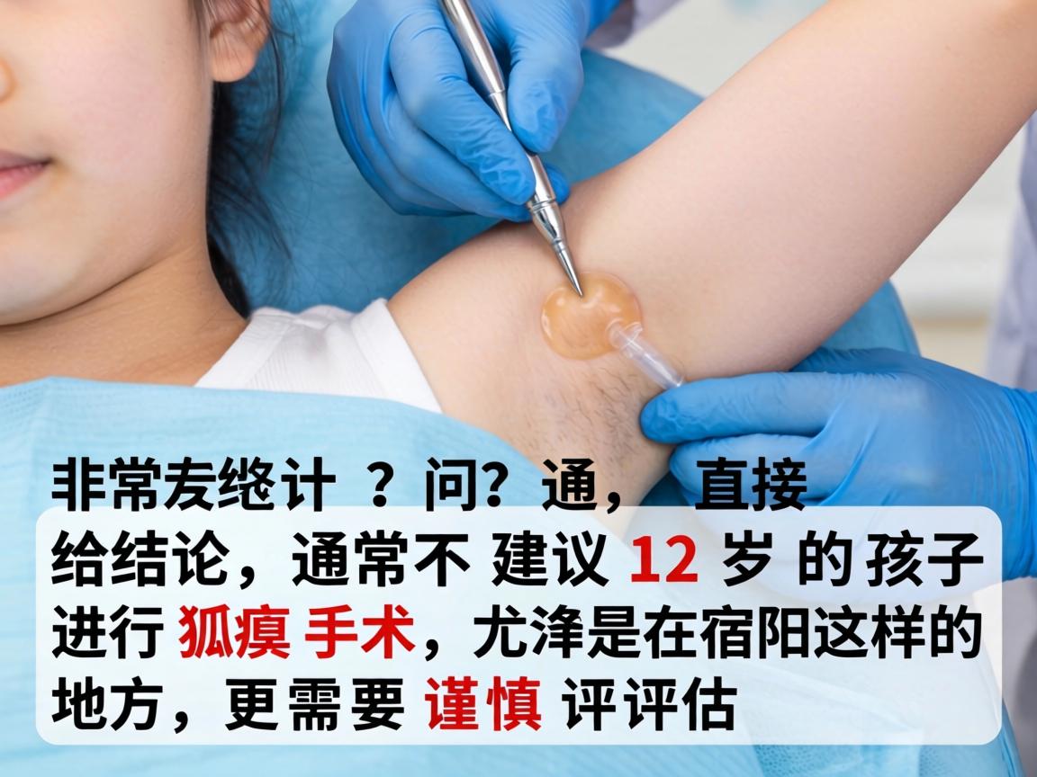 这是一个非常具体且重要的问题。直接给结论,通常不建议12岁的孩子进行狐臭手术,尤其是在宿州这样的地方,更需要谨慎评估 这是一个非常具体且重要的问题。直接给结论,通常不建议12岁的孩子进行狐臭手术,尤其是在宿州这样的地方,更需要谨慎评估
