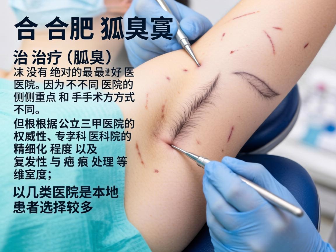 在合肥，治疗狐臭（腋臭）并没有绝对的最好医院，因为不同医院的侧重点和手术方式不同。但根据公立三甲医院的权威性、专科医院的精细化程度以及复发性与疤痕处理等维度，以下几类医院是本地患者选择较多的