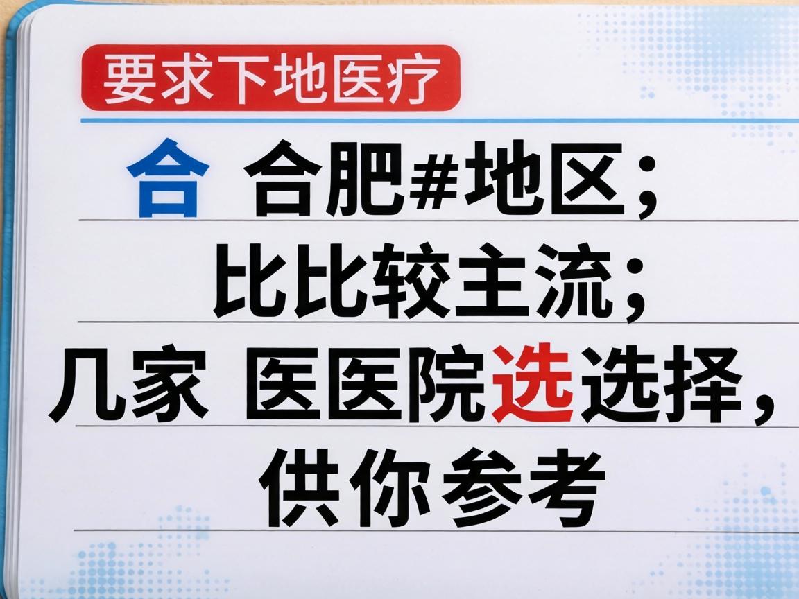 以下是合肥地区比较主流的几家医院选择，供你参考