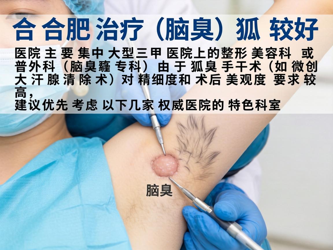 在合肥，治疗狐臭（腋臭）较好的医院主要集中在大型三甲医院的整形美容科或普外科（腋臭专科）由于狐臭手术（如微创大汗腺清除术）对精细度和术后美观度要求较高，建议优先考虑以下几家权威医院的特色科室