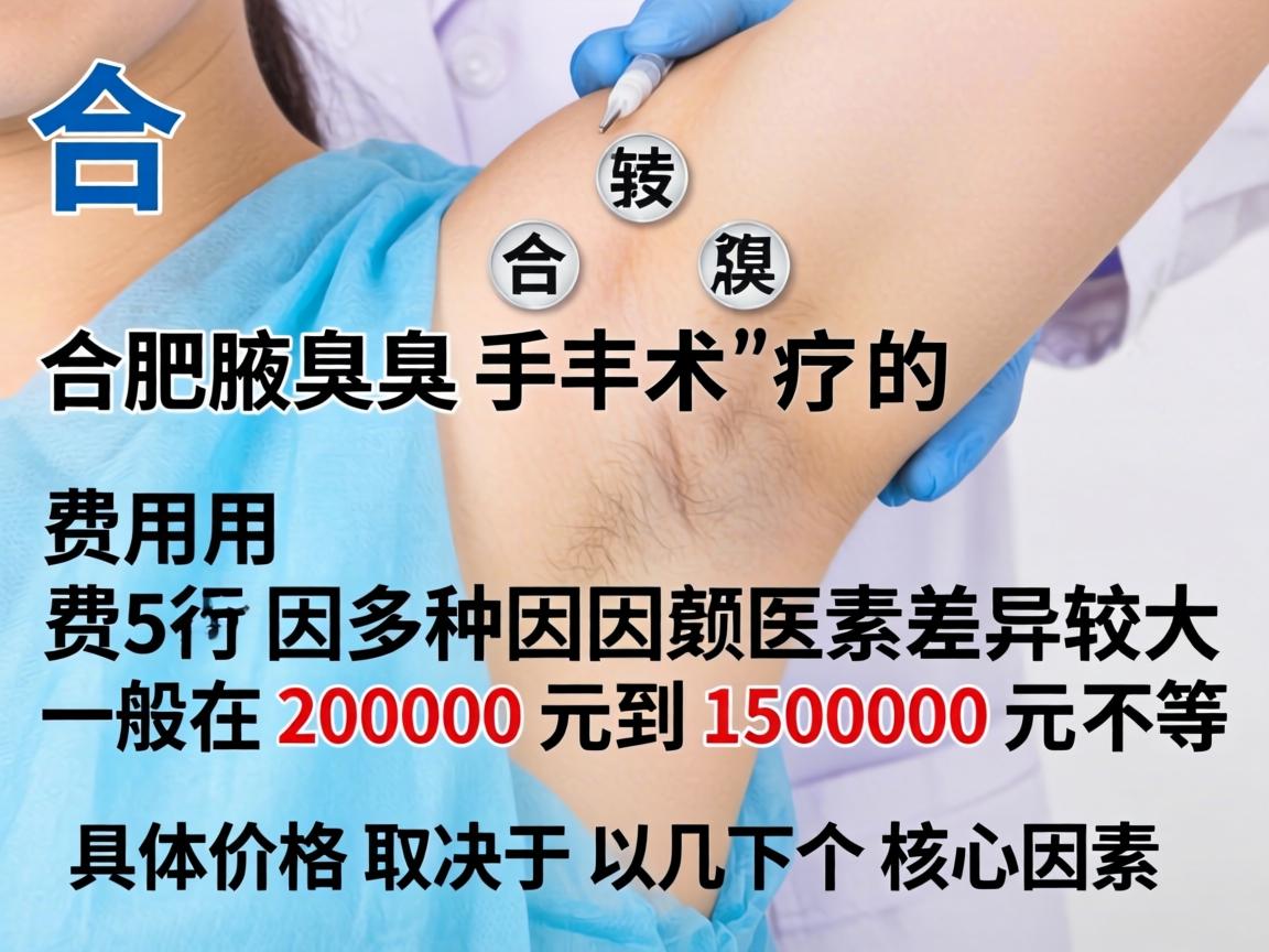 合肥腋臭手术的费用因多种因素差异较大,一般在 2000 元到 15000 元不等。具体价格取决于以下几个核心因素 合肥腋臭手术的费用因多种因素差异较大,一般在 2000 元到 15000 元不等。具体价格取决于以下几个核心因素