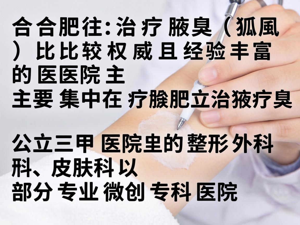 在合肥，治疗腋臭（狐臭）比较权威且经验丰富的医院主要集中在公立三甲医院的整形外科、皮肤科以及部分专业微创专科医院