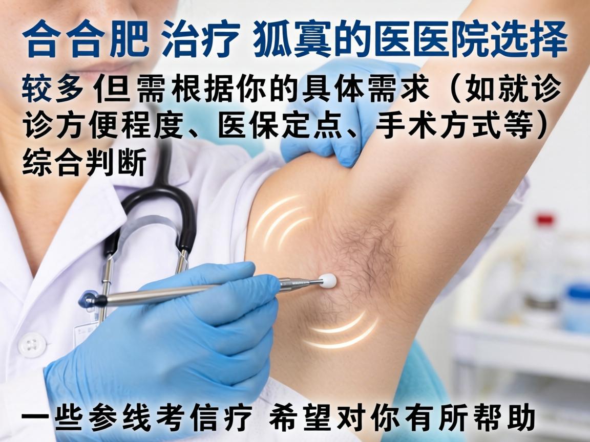 合肥治疗狐臭的医院选择较多，但需根据你的具体需求（如就诊方便程度、医保定点、手术方式等）综合判断。以下是一些参考信息，希望对你有所帮助