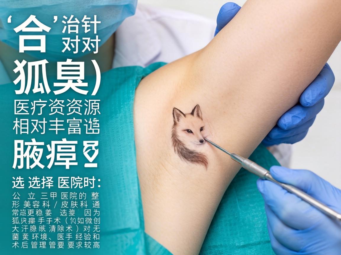 在合肥，针对狐臭（腋臭）的治疗，医疗资源相对丰富。选择医院时，公立三甲医院的整形美容科/皮肤科通常是更稳妥的选择，因为狐臭手术（如微创大汗腺清除术）对无菌环境、医生经验和术后管理要求较高