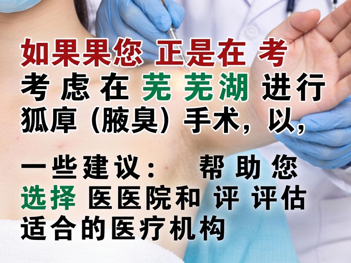 如果您正在考虑在芜湖进行狐臭（腋臭）手术，以下是一些建议，帮助您选择医院和评估适合的医疗机构