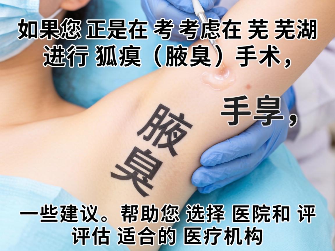 如果您正在考虑在芜湖进行狐臭（腋臭）手术，以下是一些建议，帮助您选择医院和评估适合的医疗机构