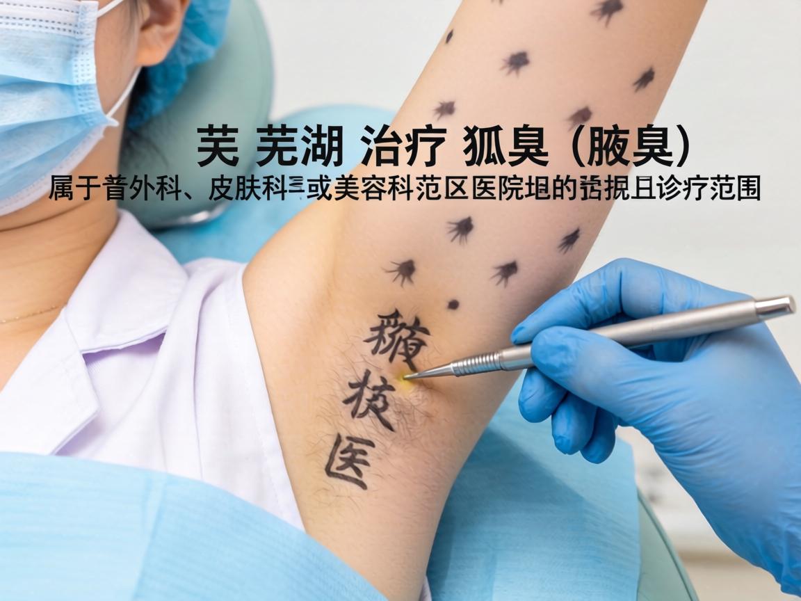 在芜湖，治疗狐臭（腋臭）属于普外科、皮肤科或医疗美容科的诊疗范围。根据医院的科室设置，以下是芜湖地区正规且常见的医疗机构选择