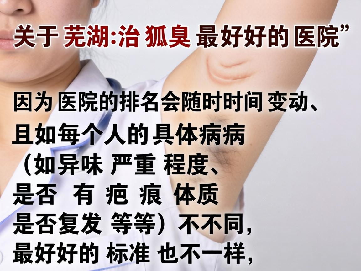 关于芜湖治狐臭最好的医院，因为医院的排名会随时间变动、且每个人的具体病情（如异味严重程度、是否有疤痕体质、是否复发等）不同，最好的标准也不一样