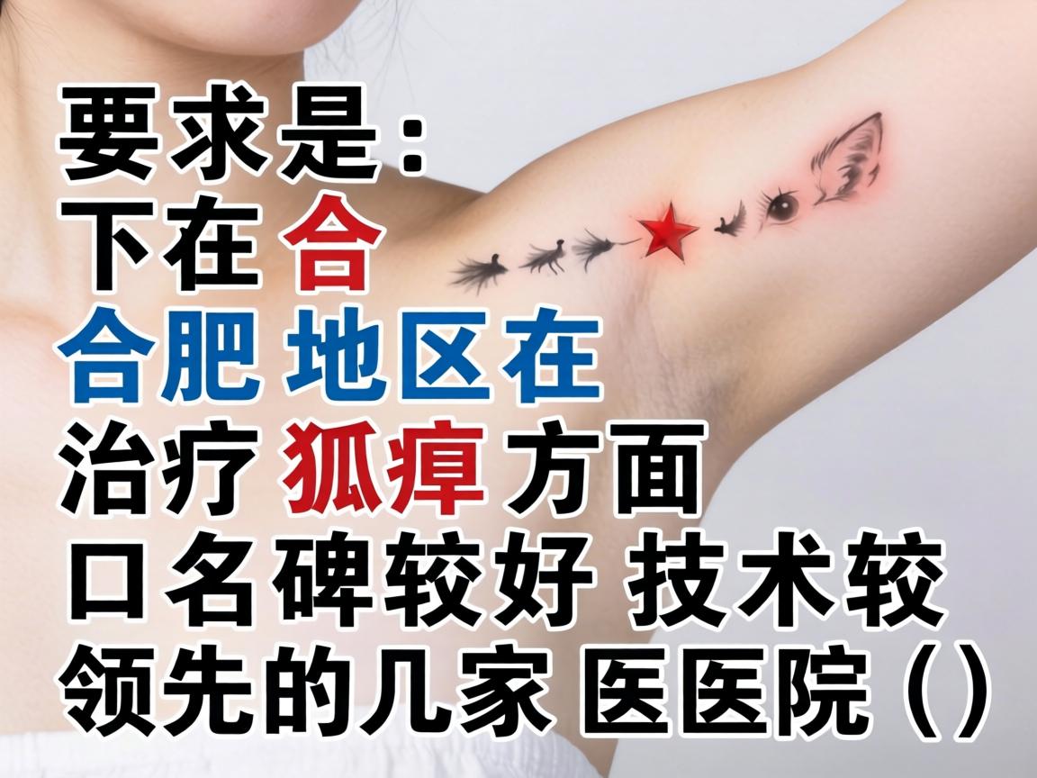以下是合肥地区在治疗狐臭方面口碑较好、技术较领先的几家医院（排名不分先后）