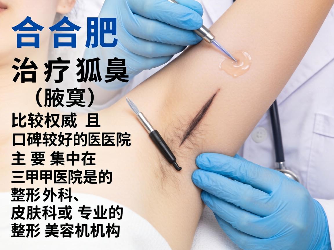 在合肥,治疗狐臭(腋臭)比较权威且口碑较好的医院主要集中在三甲医院的整形外科、皮肤科或专业的整形美容机构 在合肥,治疗狐臭(腋臭)比较权威且口碑较好的医院主要集中在三甲医院的整形外科、皮肤科或专业的整形美容机构