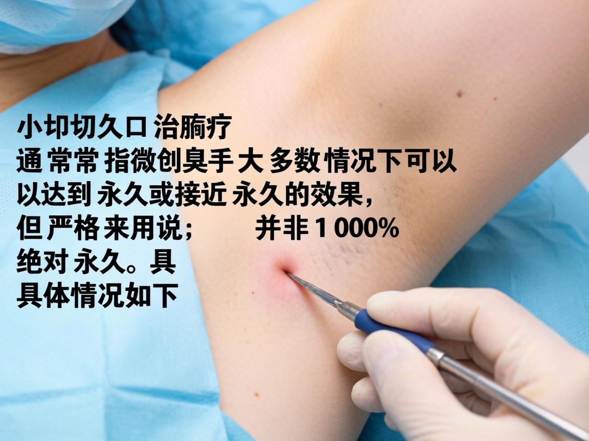 小切口治疗腋臭（通常指微创手术）大多数情况下可以达到永久或接近永久的效果，但严格来说，并非100%绝对永久。具体情况如下