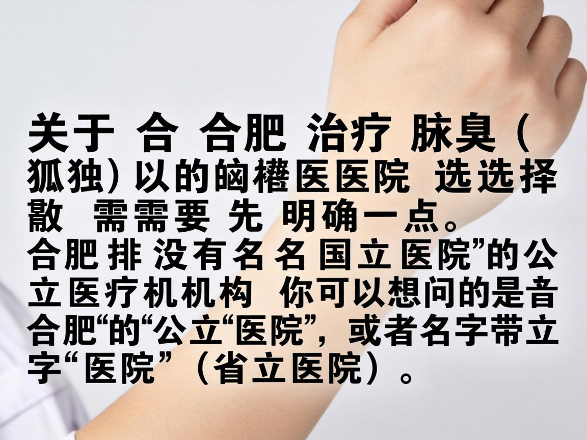关于合肥治疗腋臭（狐臭）的医院选择，需要先明确一点，合肥并没有名为国立医院的公立医疗机构。你可能想问的是合肥的公立医院，或者名字里带立字的医院（如省立医院）