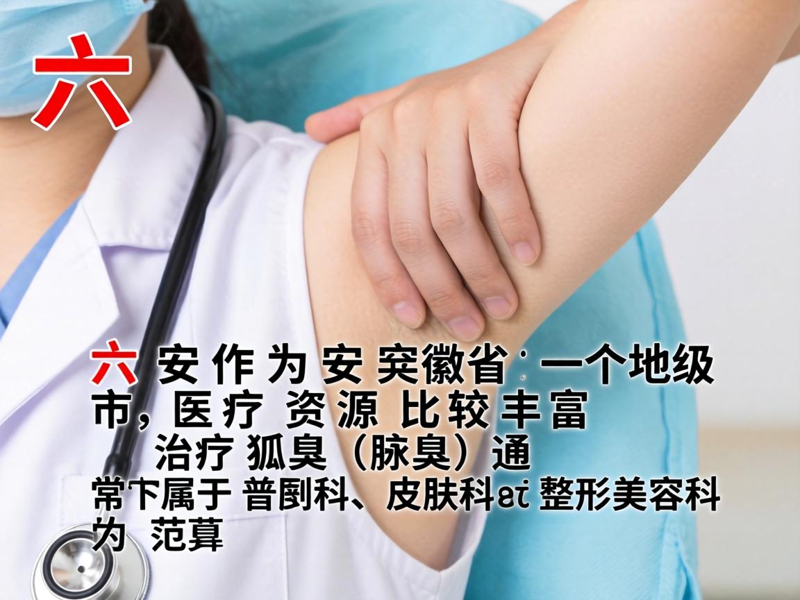 六安作为安徽省的一个地级市，医疗资源比较丰富。治疗狐臭（腋臭）通常属于普外科、皮肤科或整形美容科的范畴
