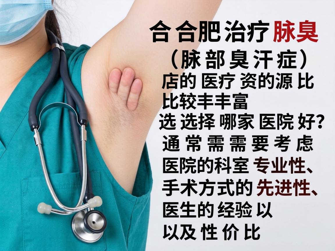 在合肥，治疗腋臭（腋部臭汗症）的医疗资源比较丰富。选择哪家医院好，通常需要考虑医院的科室专业性、手术方式的先进性、医生的经验以及性价比