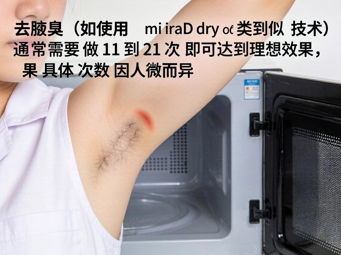 微波去腋臭(如使用 miraDry 或类似技术)通常需要做 1 到 2 次 即可达到理想效果,具体次数因人而异 微波去腋臭(如使用 miraDry 或类似技术)通常需要做 1 到 2 次 即可达到理想效果,具体次数因人而异