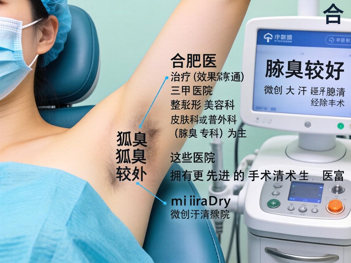 在合肥,治疗狐臭(腋臭)效果较好的医院通常以三甲医院的整形美容科、皮肤科或普外科(腋臭专科)为主。这些医院拥有更先进的微创手术设备(如miraDry、微创大汗腺清除术)和经验丰富的医生 在合肥,治疗狐臭(腋臭)效果较好的医院通常以三甲医院的整形美容科、皮肤科或普外科(腋臭专科)为主。这些医院拥有更先进的微创手术设备(如miraDry、微创大汗腺清除术)和经验丰富的医生
