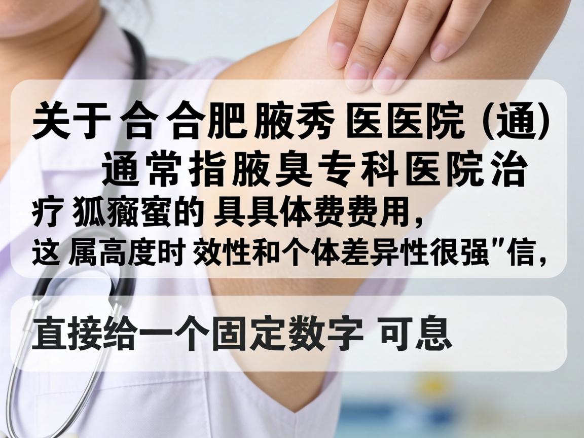 关于合肥腋秀医院（通常指腋臭专科医院）治疗狐臭的具体费用，这属于高度时效性和个体差异性很强的信息，直接给出一个固定数字可能不准确