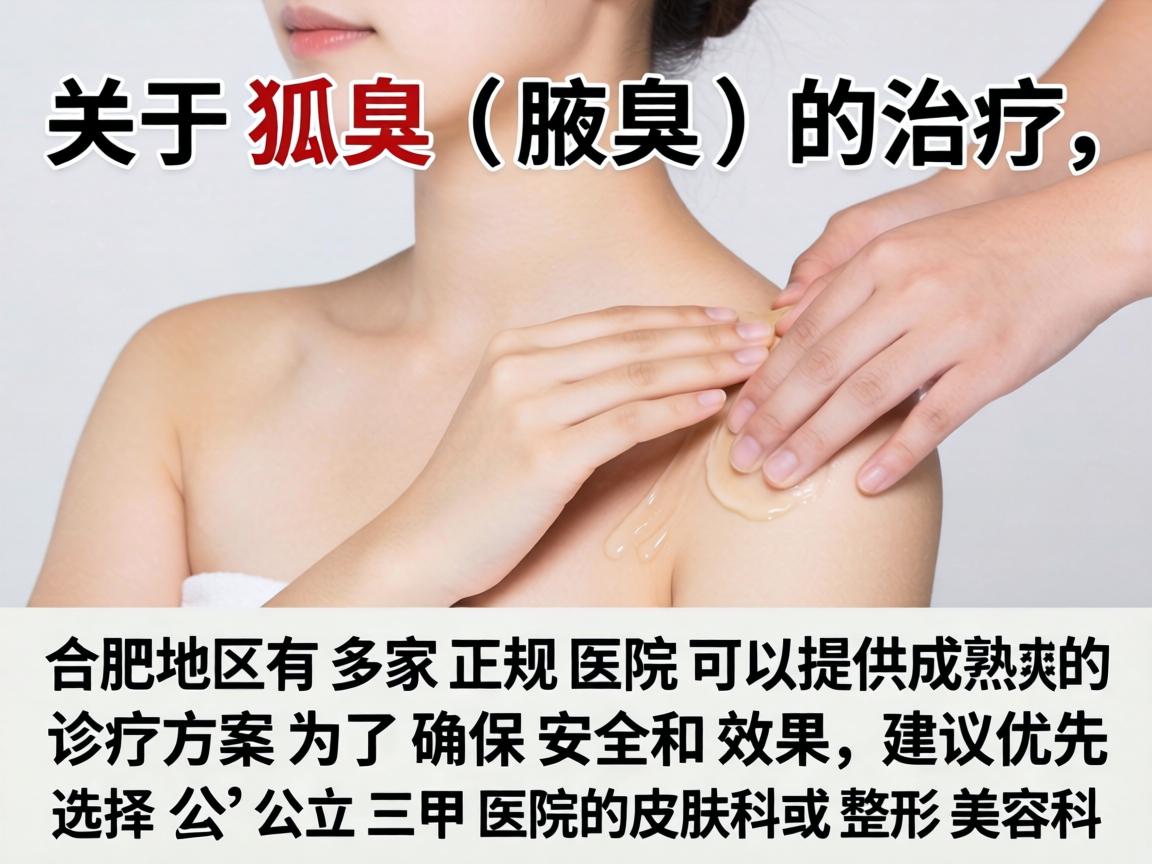 关于狐臭（腋臭）的治疗，合肥地区有多家正规医院可以提供成熟的诊疗方案。为了确保安全和效果，建议优先选择公立三甲医院的皮肤科或整形美容科