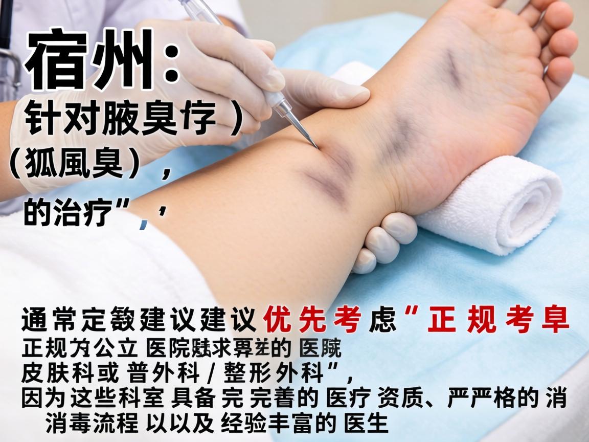 在宿州，针对腋臭（狐臭）的治疗，通常建议优先考虑正规公立医院的皮肤科或普外科/整形外科，因为这些科室具备完善的医疗资质、严格的消毒流程以及经验丰富的医生