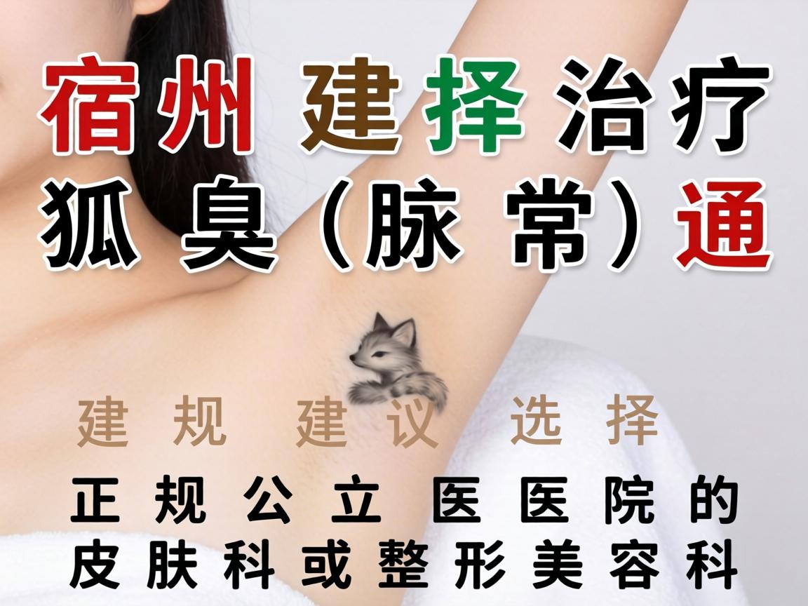 在宿州，治疗狐臭（腋臭）通常建议选择正规公立医院的皮肤科或整形美容科
