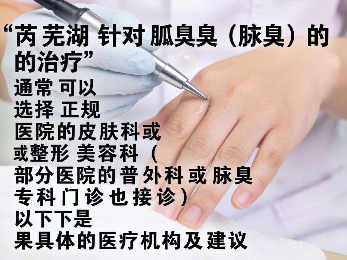 在芜湖，针对狐臭（腋臭）的治疗，通常可以选择正规医院的皮肤科或整形美容科（部分医院的普外科或腋臭专科门诊也接诊）以下是具体的医疗机构及建议
